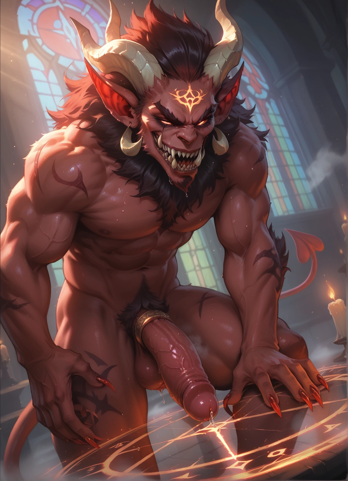 bara, furry, penis, 1boy, male focus, muscular