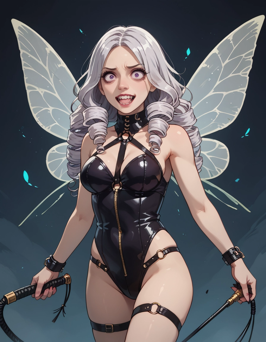 1girl, bondage outfit, solo, breasts, wings, leotard · Yamete.gg
