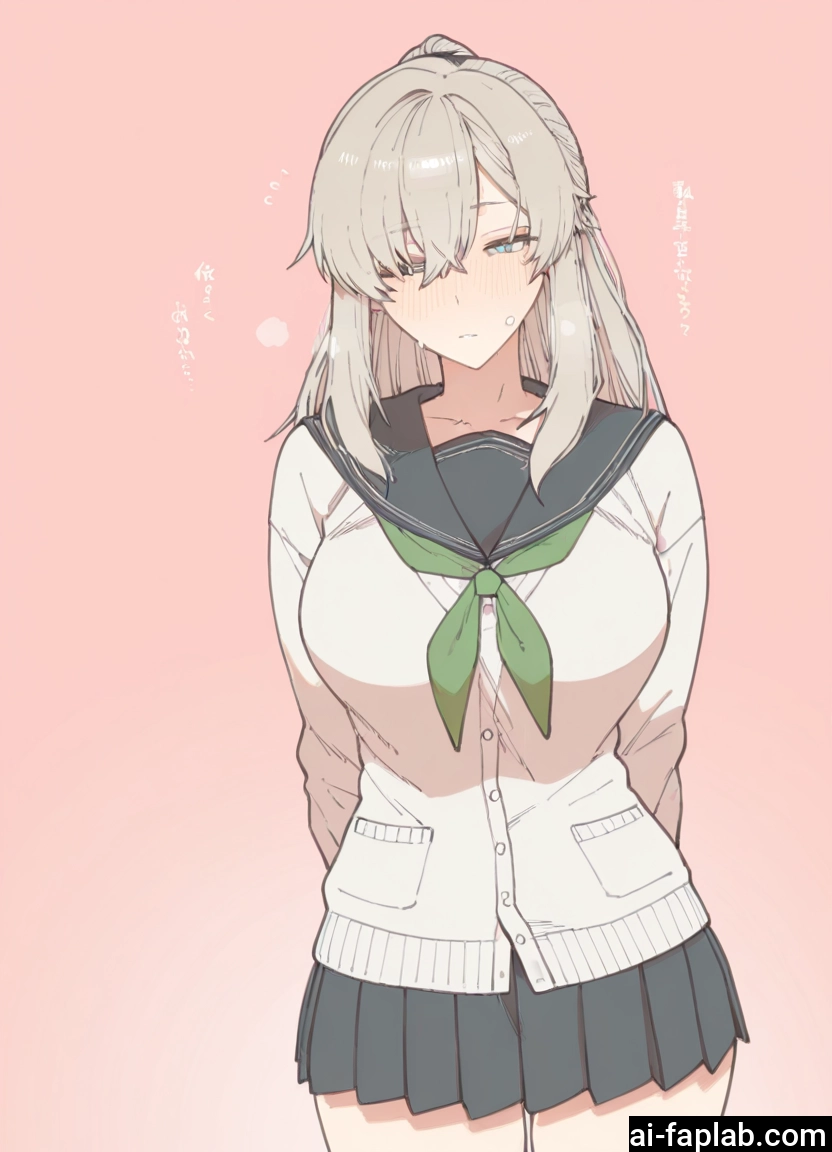 1girl, skirt, solo, blush, school uniform, breasts