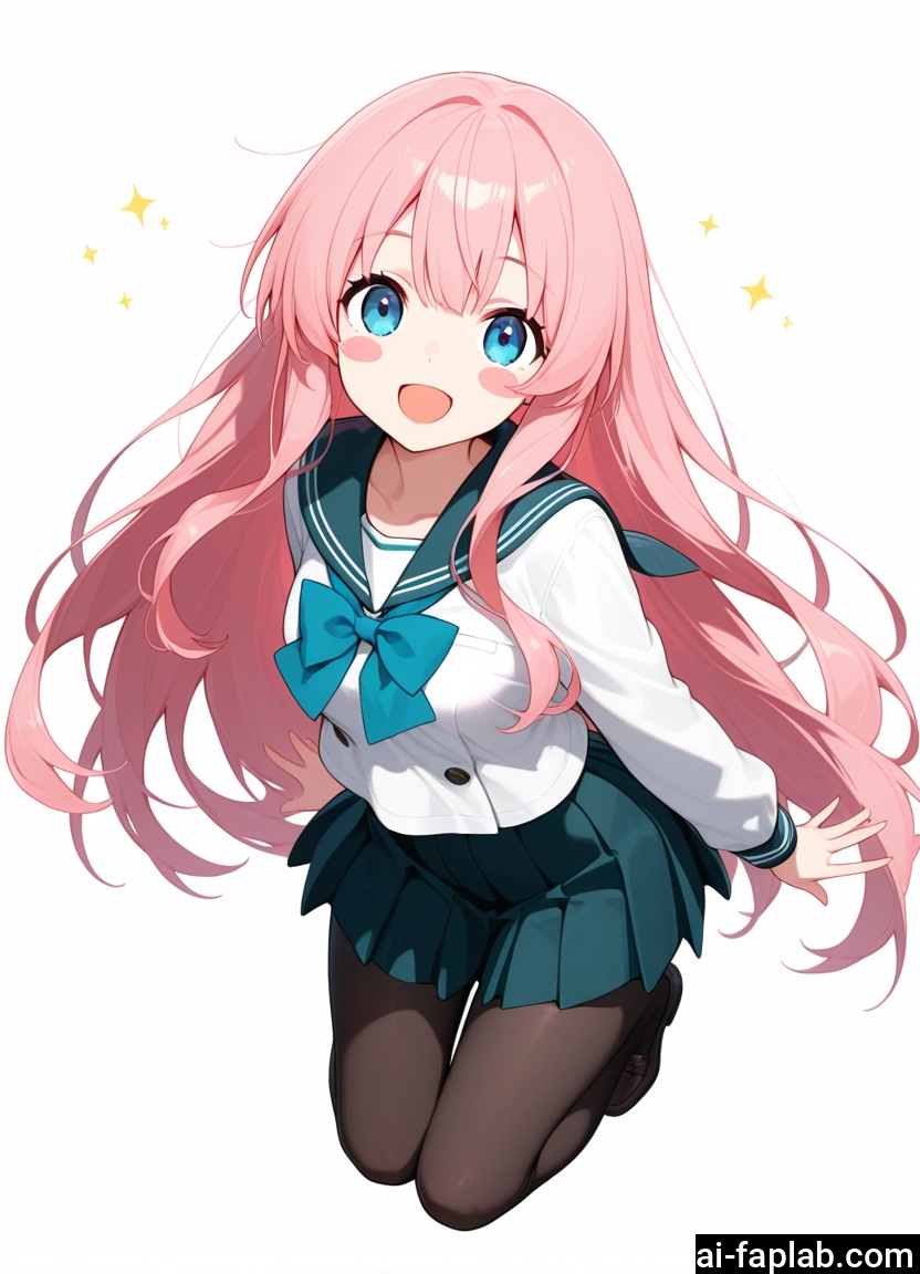 1girl, solo, pantyhose, long hair, skirt, pink hair · Yamete.gg