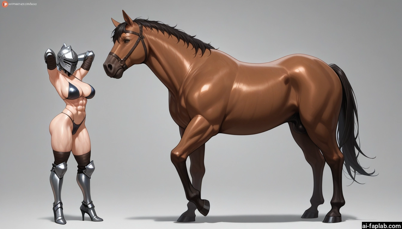 1girl, breasts, armor, horse, abs, helmet