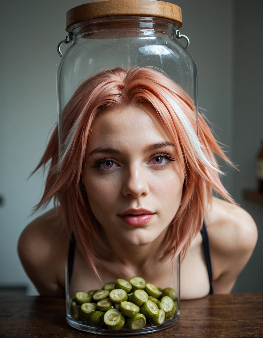 1girl, solo, food, realistic, lips, looking at viewer · Yamete.gg