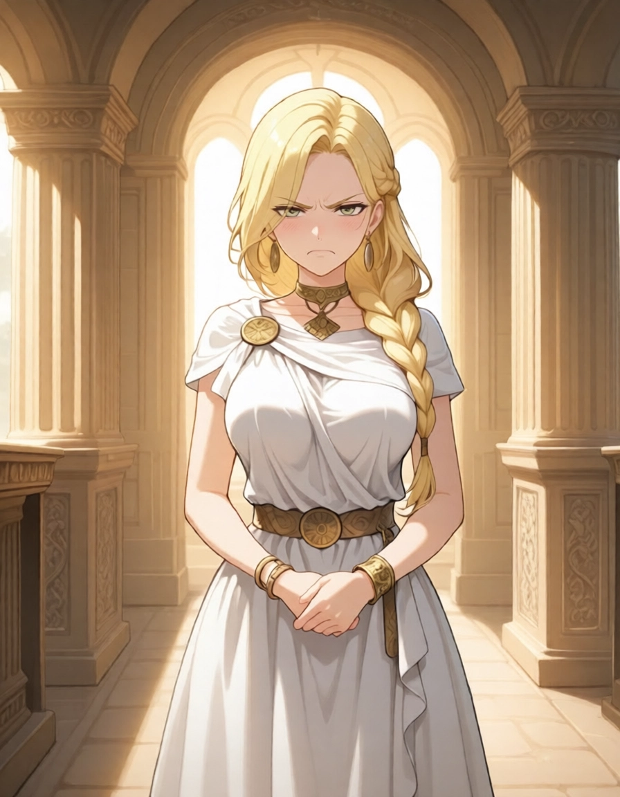 1girl, jewelry, solo, blonde hair, looking at viewer, long hair · Yamete.gg