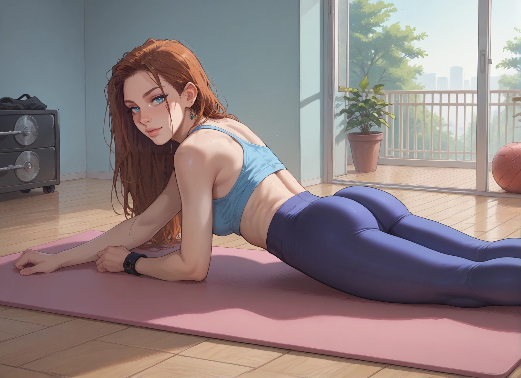 1girl, ass, jewelry, long hair, earrings, blue eyes · Yamete.gg