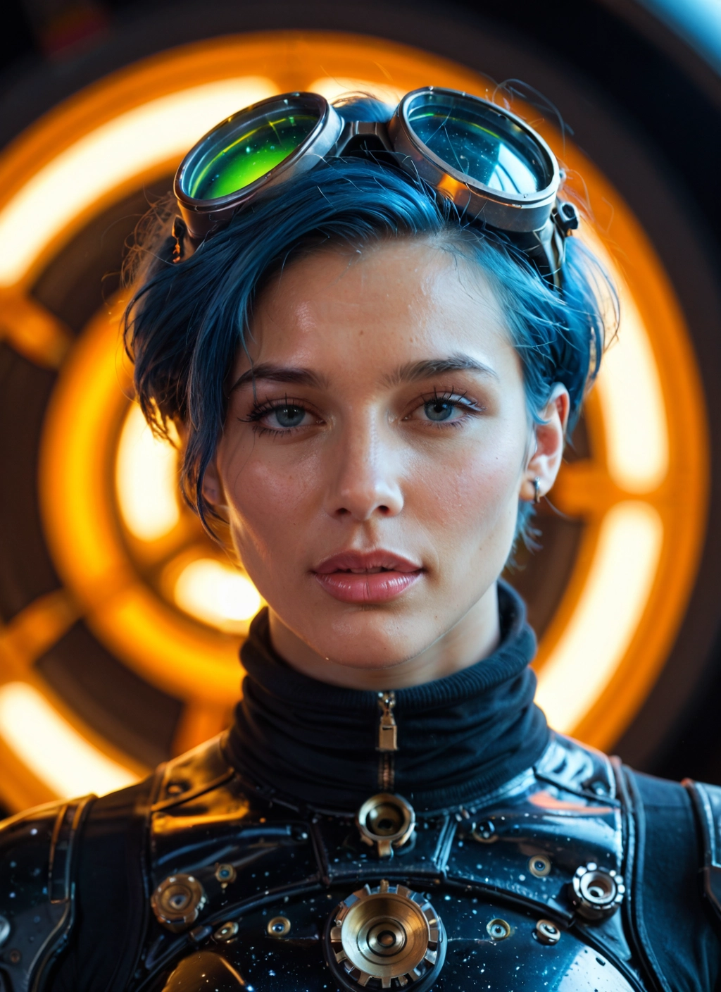 1girl, solo, goggles, goggles on head, looking at viewer, short hair · Yamete.gg
