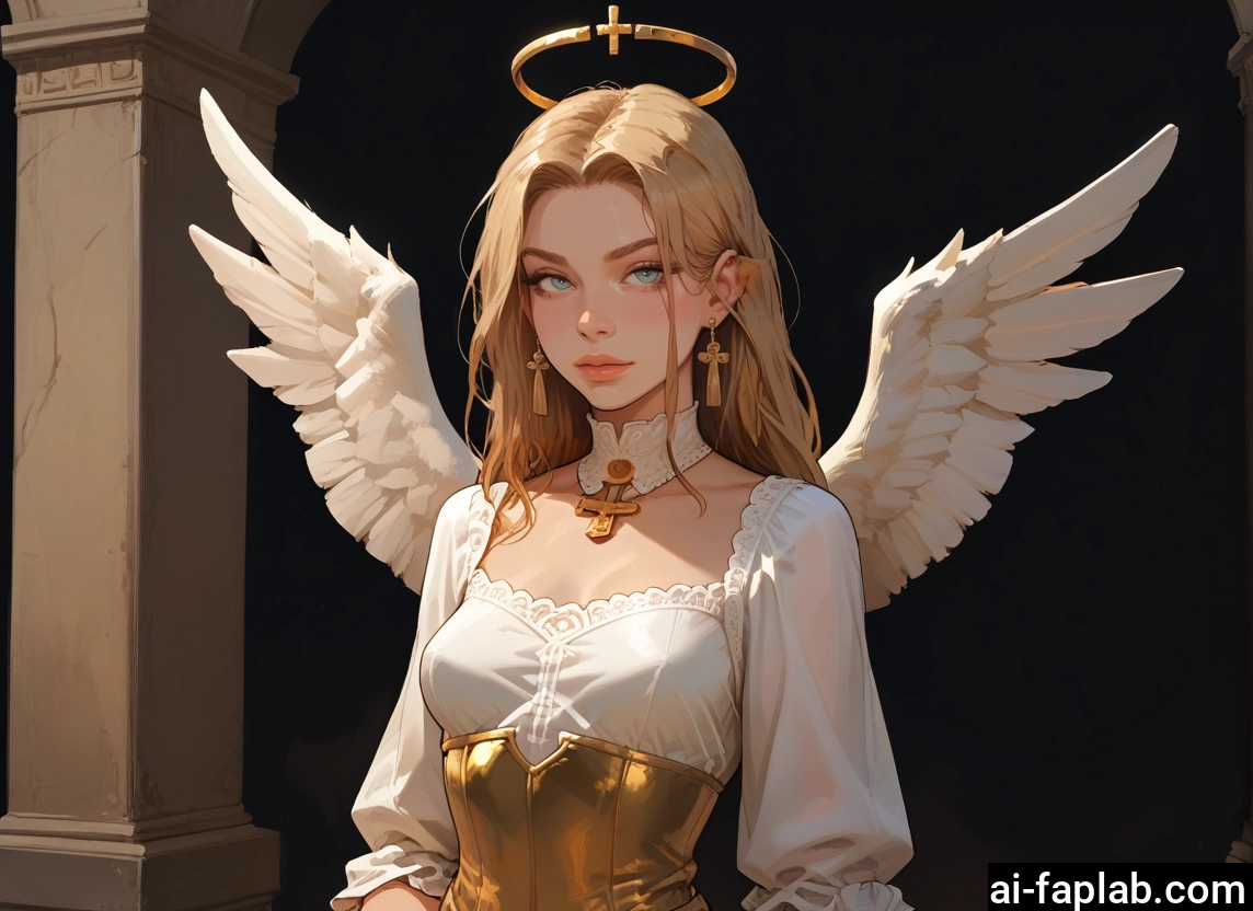 1girl, wings, solo, jewelry, blue eyes, earrings · Yamete.gg
