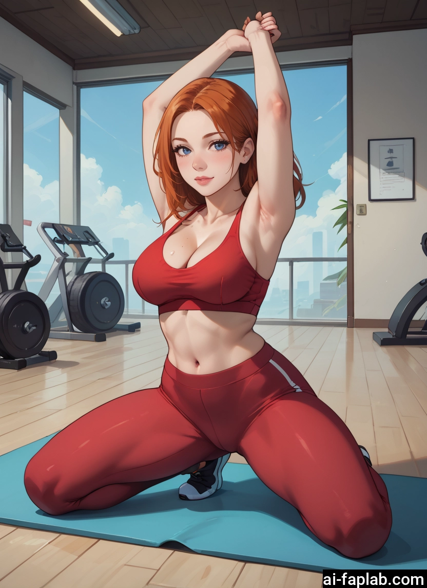 1girl, breasts, blue eyes, armpits, navel, solo · Yamete.gg
