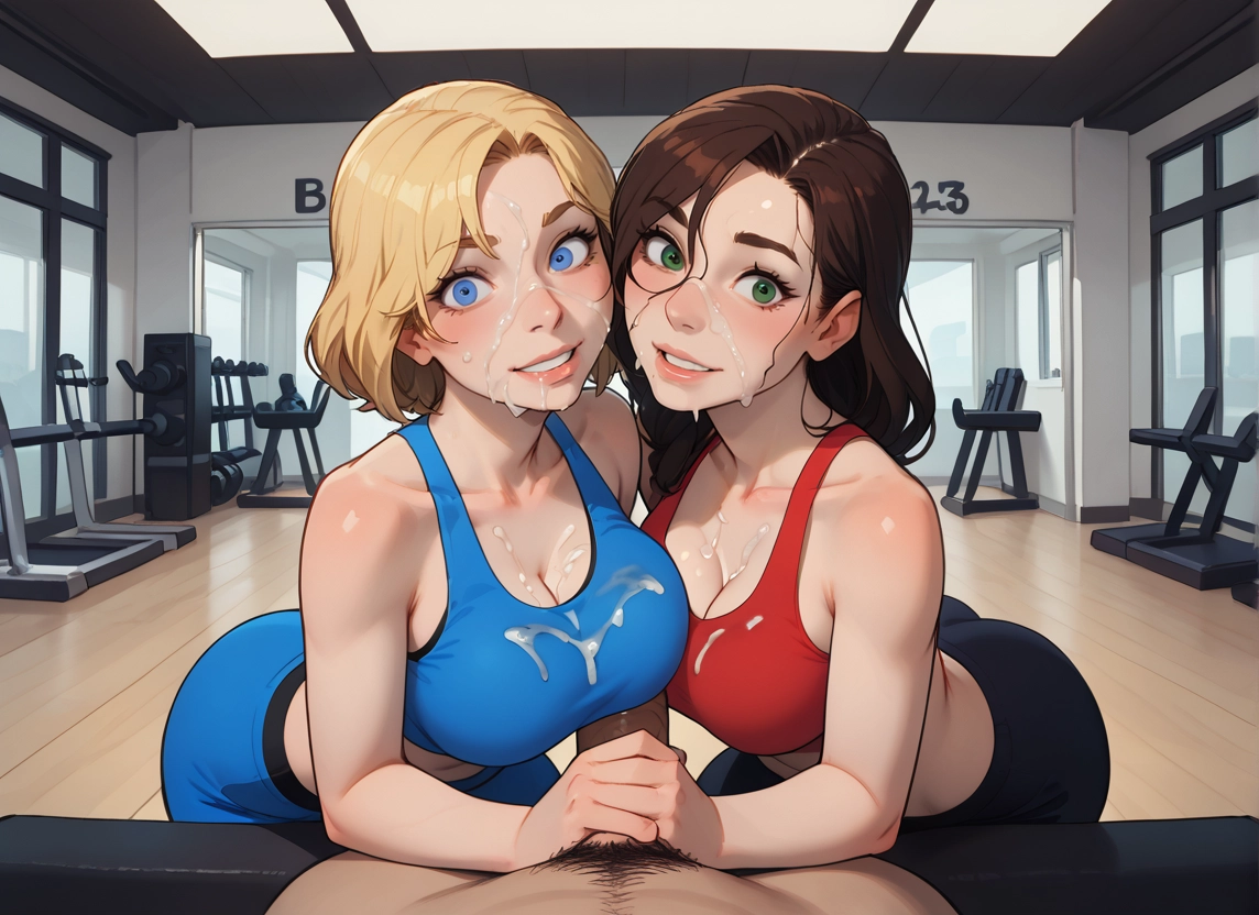 breasts, multiple girls, penis, 2girls, cum, hetero · Yamete.gg