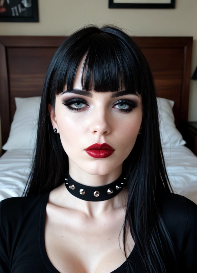 1girl, solo, black hair, realistic, shirt, breasts · Yamete.gg