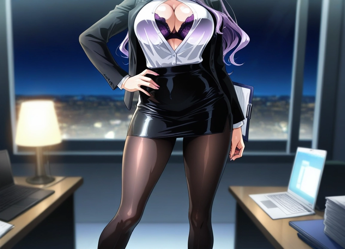1girl, breasts, pantyhose, underwear, bra, skirt · Yamete.gg