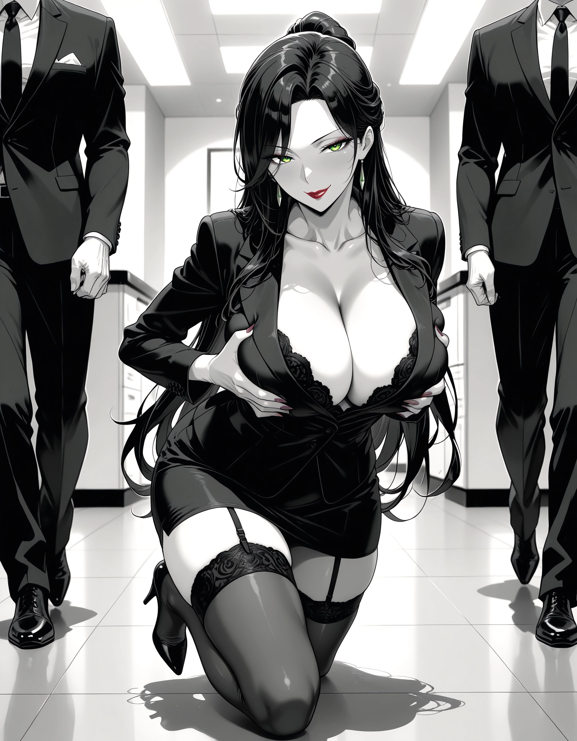 breasts, 1girl, thighhighs, underwear, jewelry, bra · Yamete.gg
