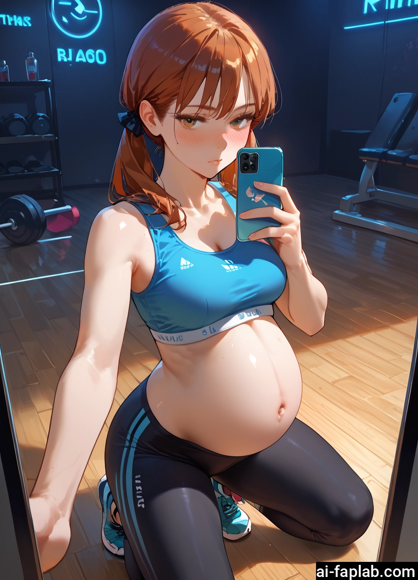 1girl, phone, breasts, cellphone, pregnant, blush