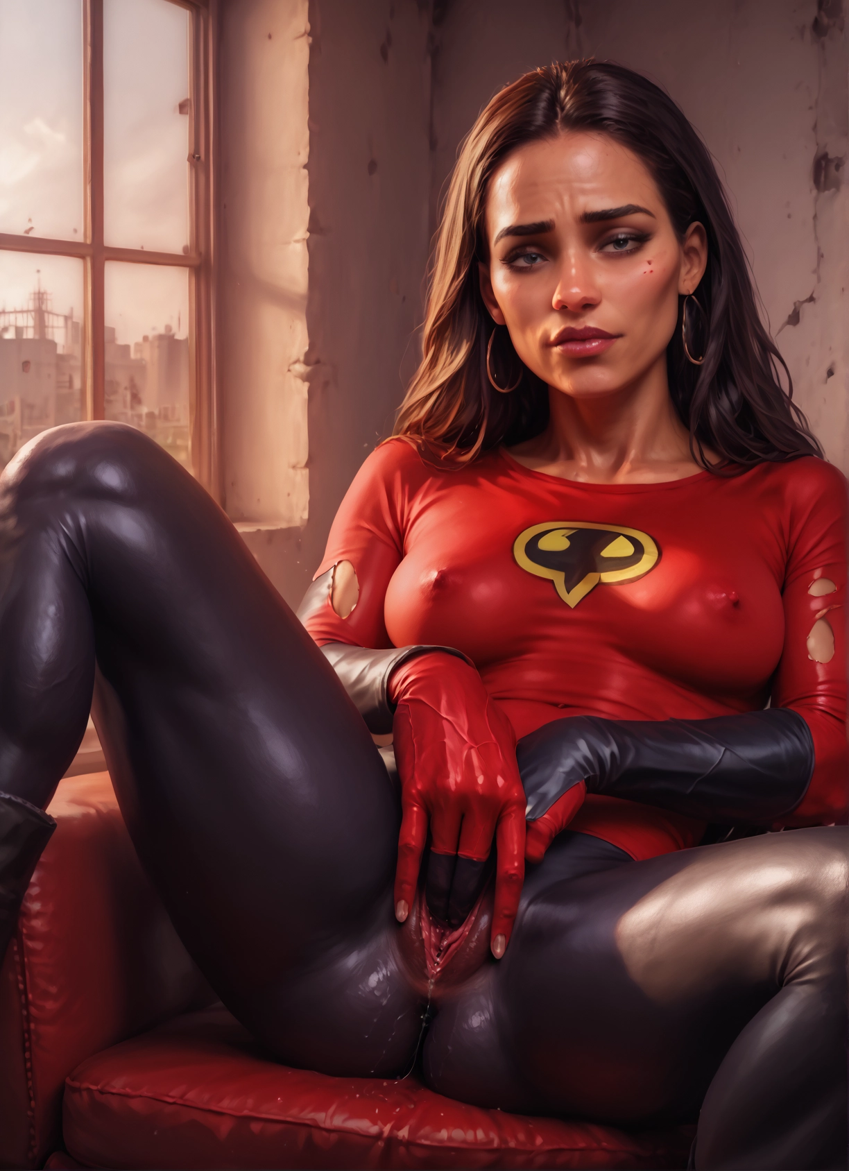 1girl, solo, breasts, jewelry, earrings, pussy · Yamete.gg