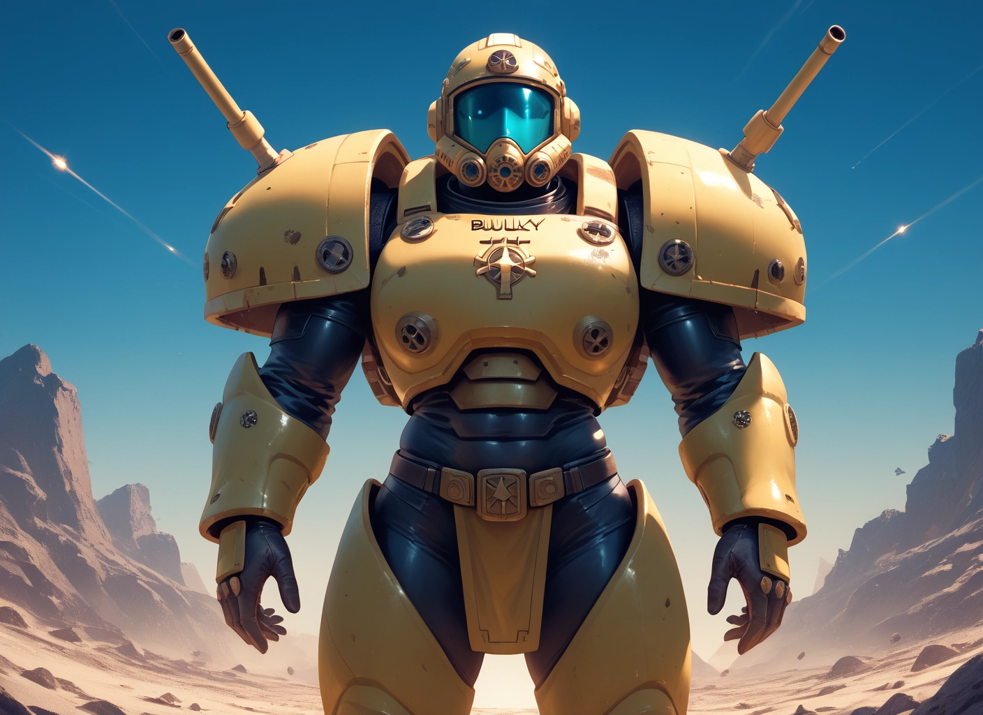 solo, armor, helmet, sky, 1girl, belt · Yamete.gg