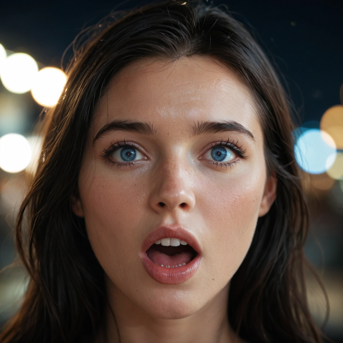 1girl, solo, open mouth, blue eyes, looking at viewer, realistic · Yamete.gg