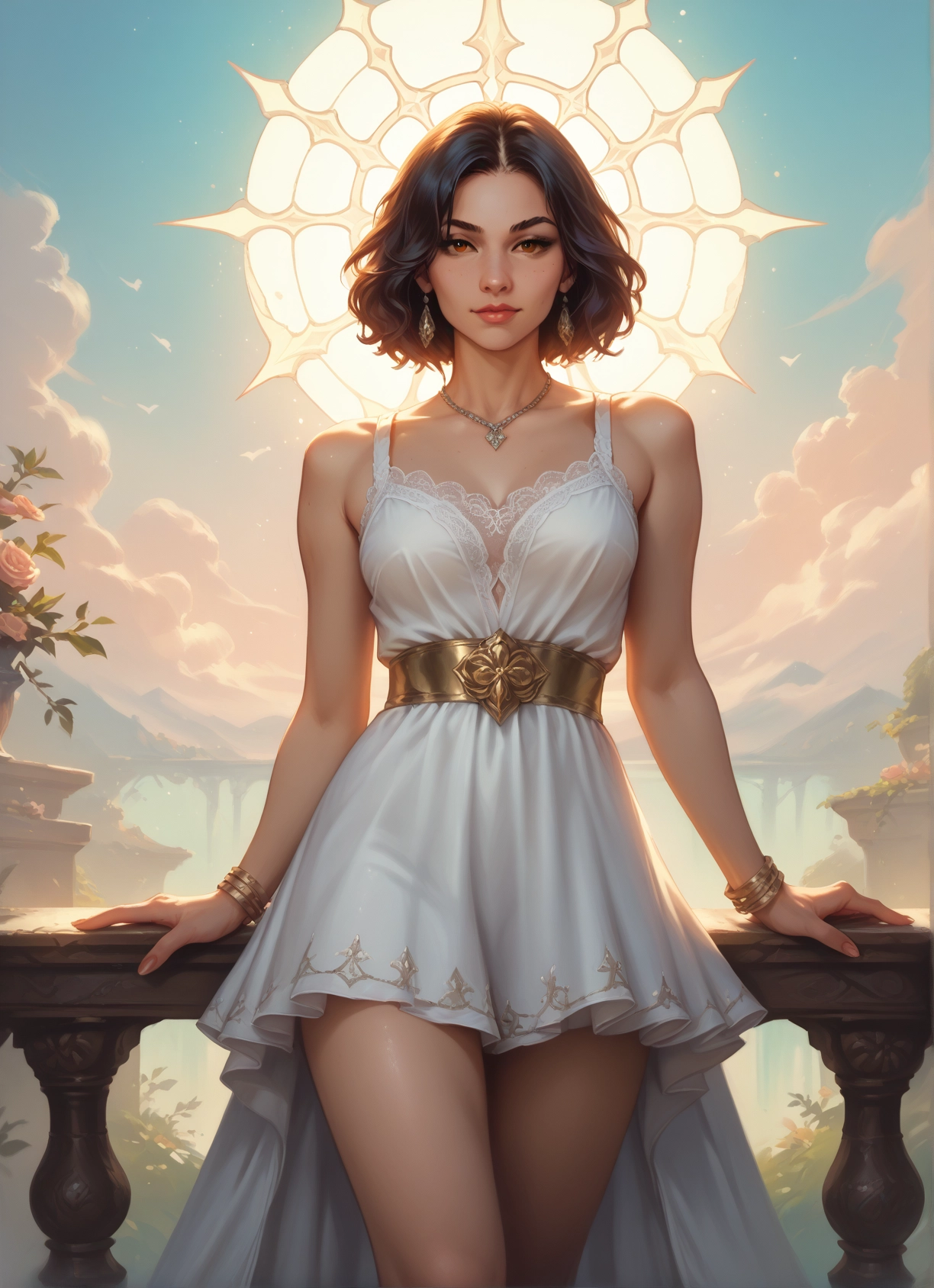 1girl, jewelry, dress, solo, earrings, bracelet · Yamete.gg