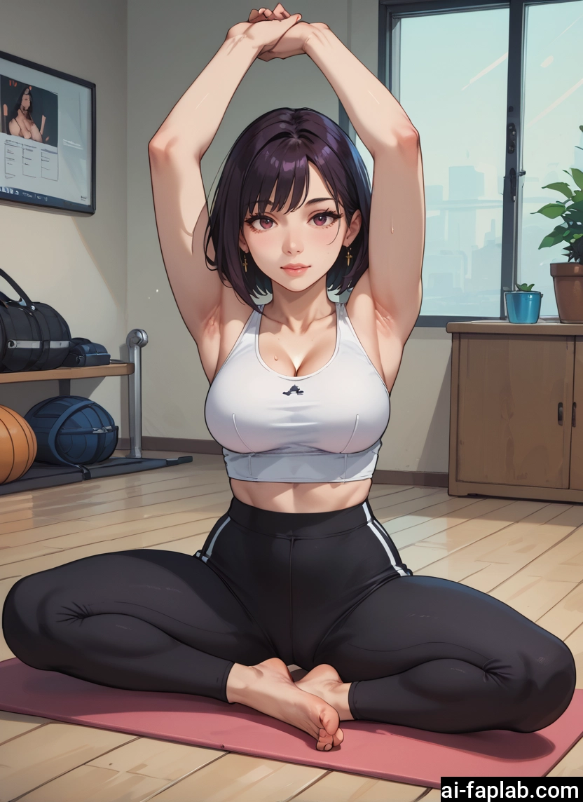 1girl, breasts, armpits, barefoot, jewelry, earrings · Yamete.gg