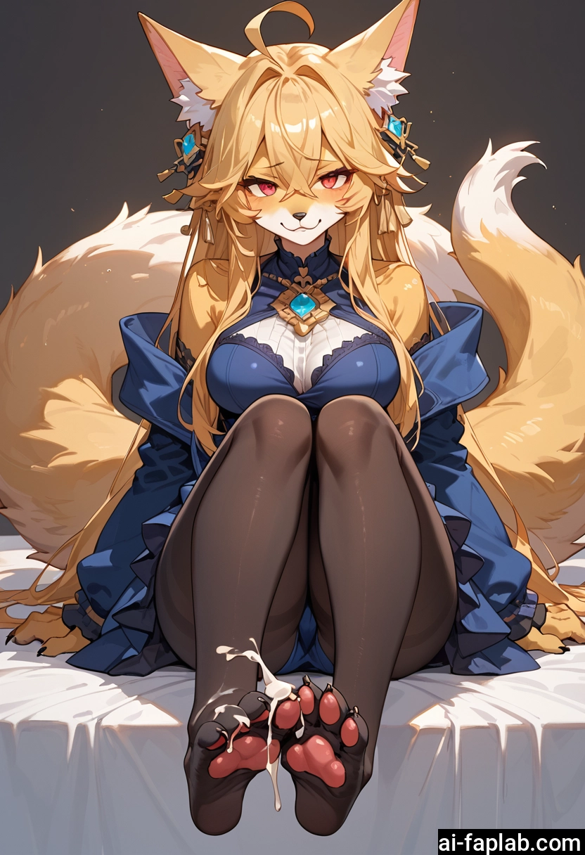 furry, 1girl, pantyhose, animal ears, tail, furry female