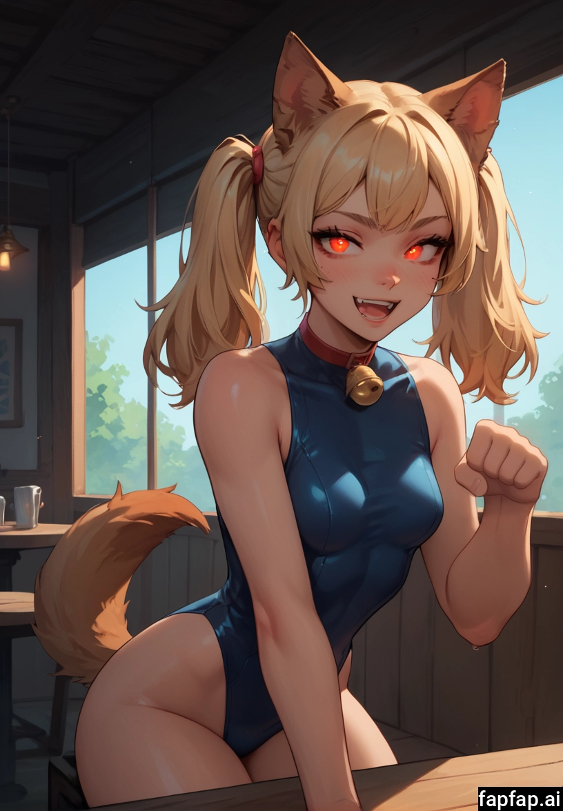 1girl, animal ears, solo, blonde hair, bell, tail · Yamete.gg
