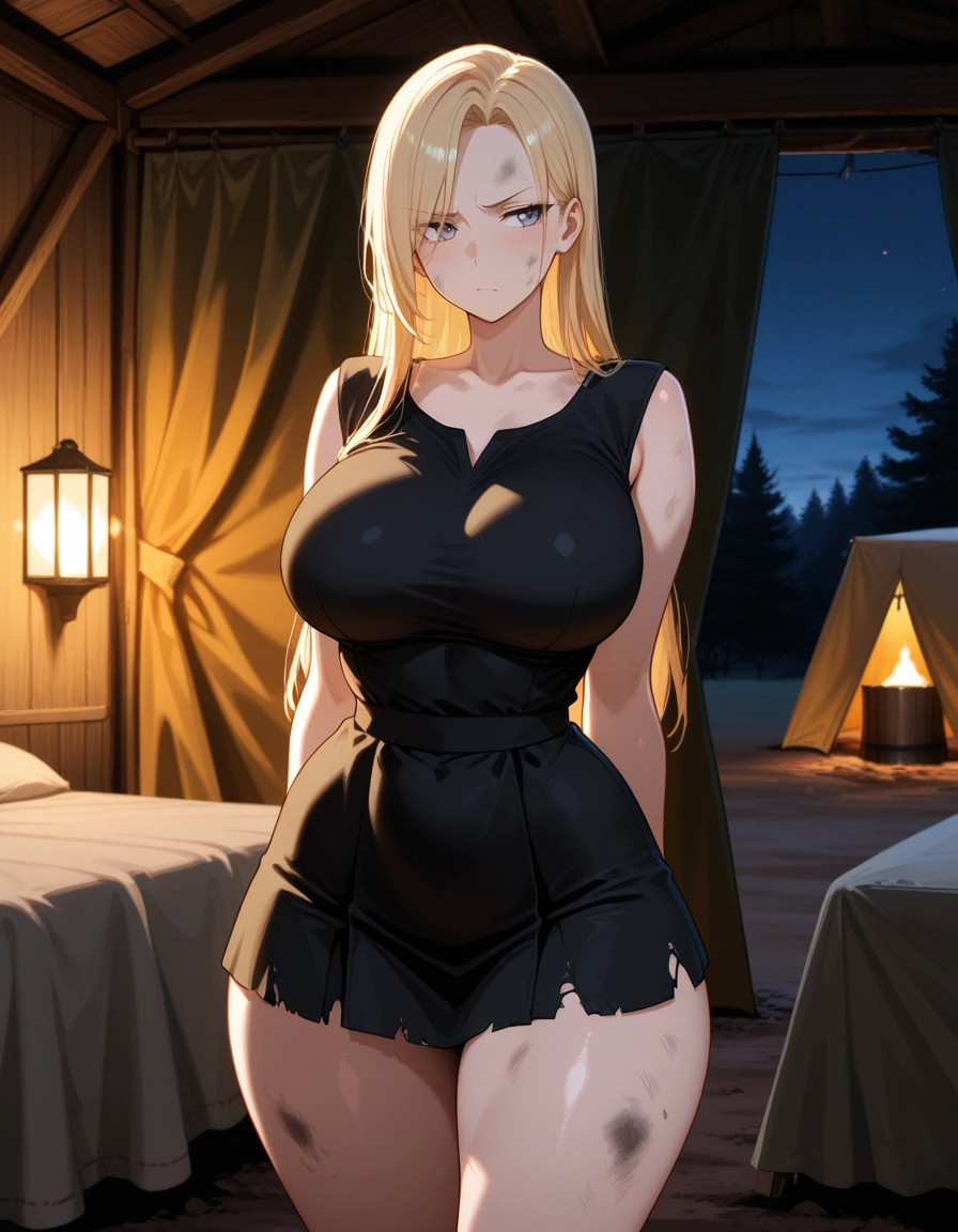 1girl, breasts, blonde hair, dress, solo, long hair · Yamete.gg