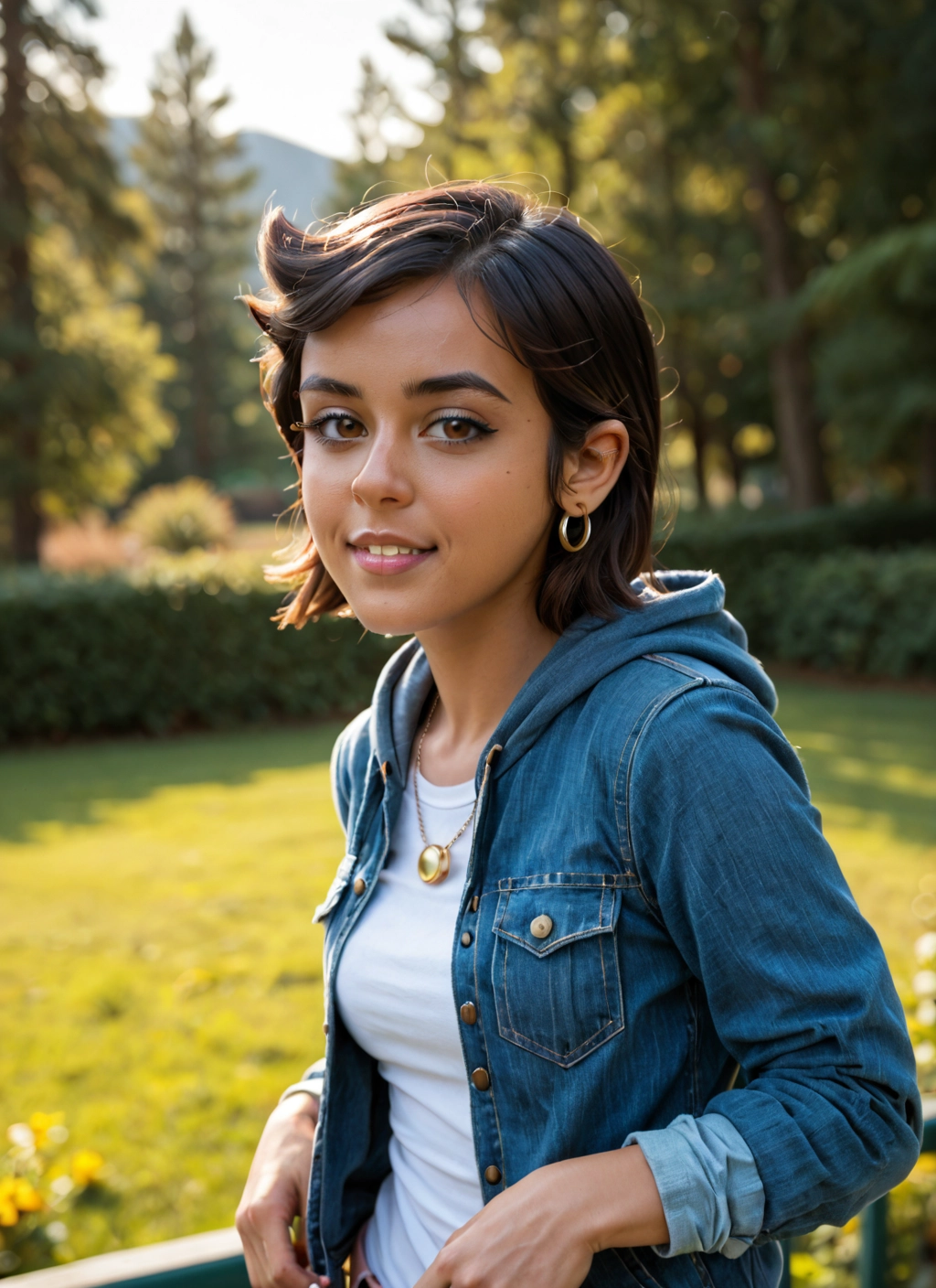 1girl, solo, jewelry, earrings, brown eyes, looking at viewer · Yamete.gg