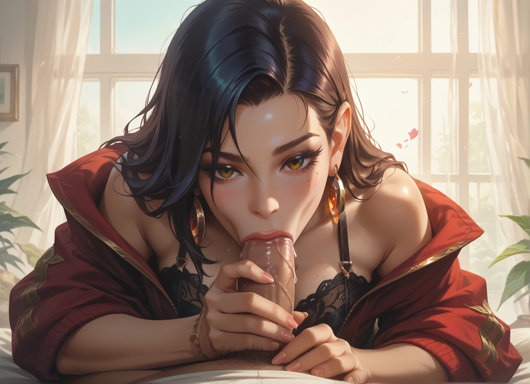 1girl, penis, fellatio, oral, hetero, 1boy · Yamete.gg