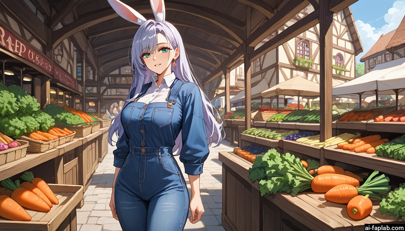 animal ears, rabbit ears, 1girl, jewelry, earrings, long hair · Yamete.gg