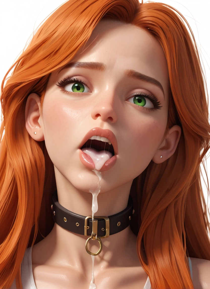 1girl, solo, green eyes, tongue, open mouth, long hair · Yamete.gg
