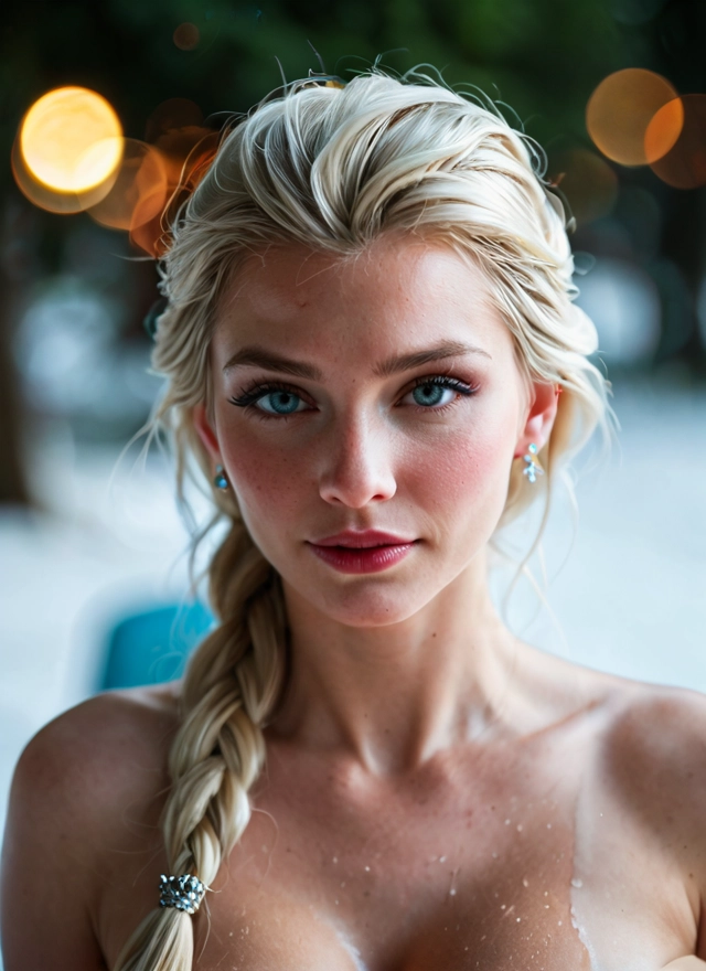1girl, solo, jewelry, braid, earrings, blonde hair · Yamete.gg