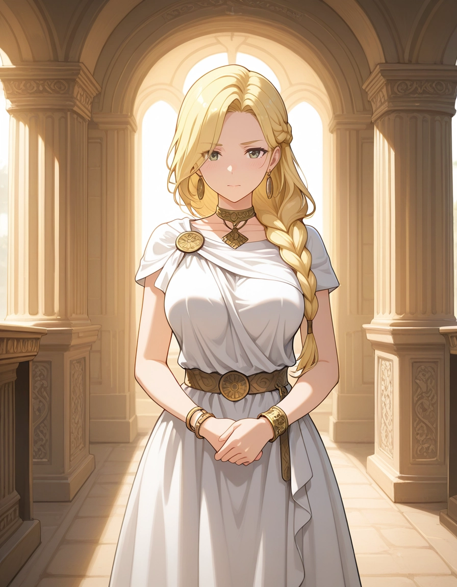 1girl, solo, blonde hair, jewelry, long hair, breasts · Yamete.gg