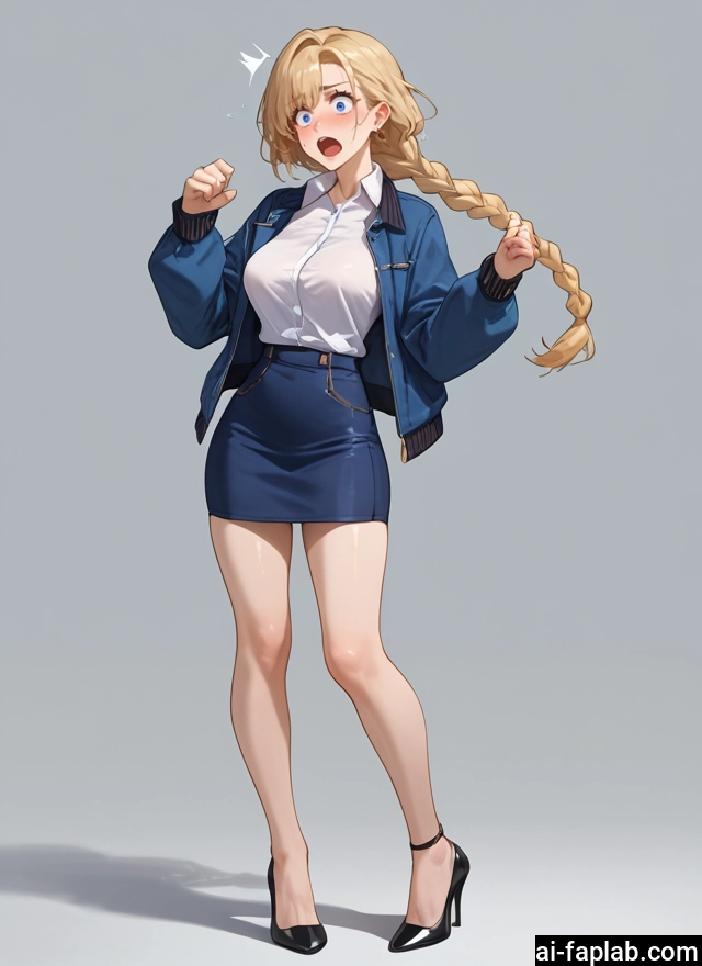 1girl, skirt, blue eyes, braid, high heels, solo · Yamete.gg
