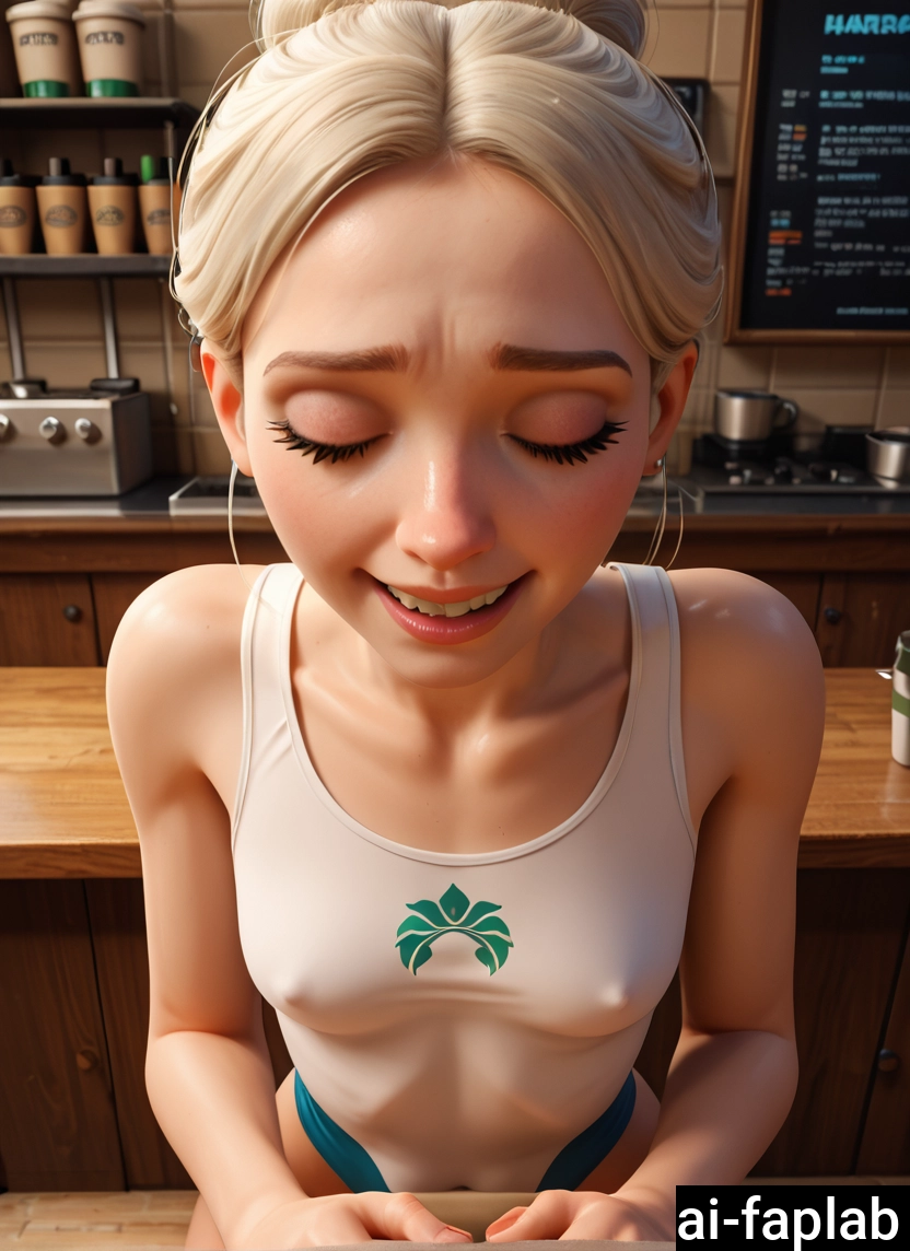 1girl, solo, breasts, closed eyes, blonde hair, covered nipples · Yamete.gg