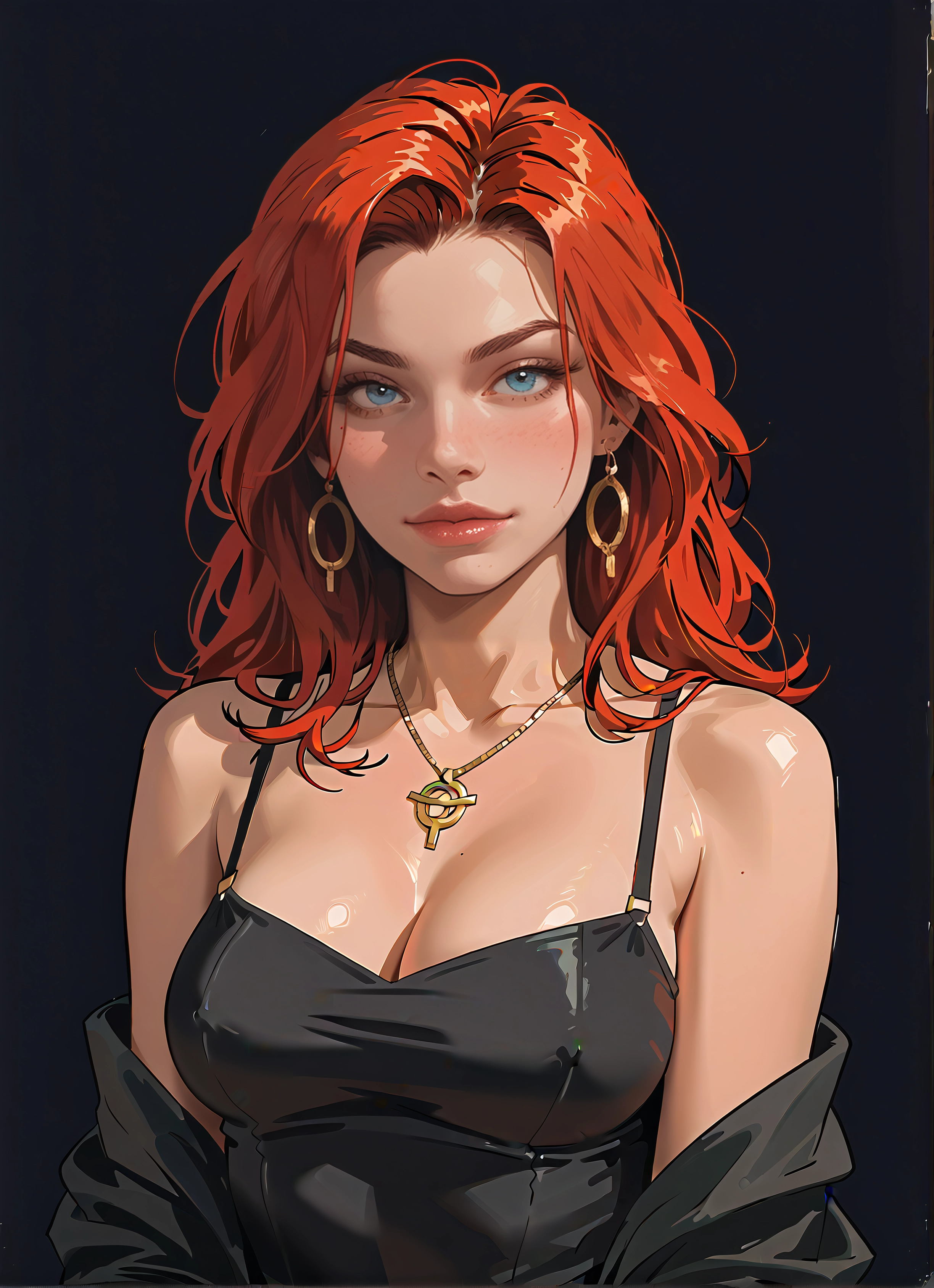 1girl, breasts, jewelry, earrings, solo, blue eyes · Yamete.gg