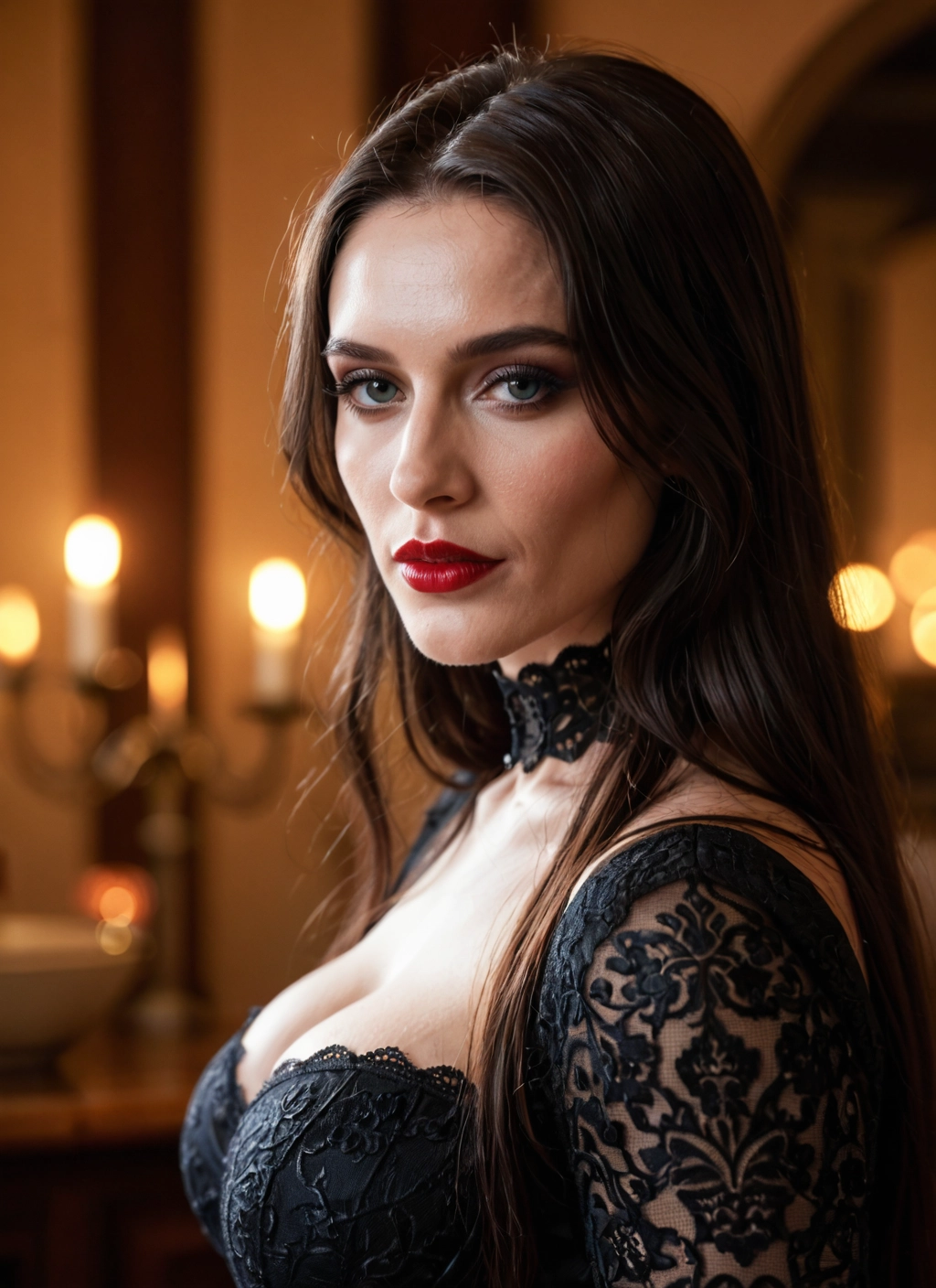 1girl, breasts, solo, long hair, cleavage, looking at viewer · Yamete.gg