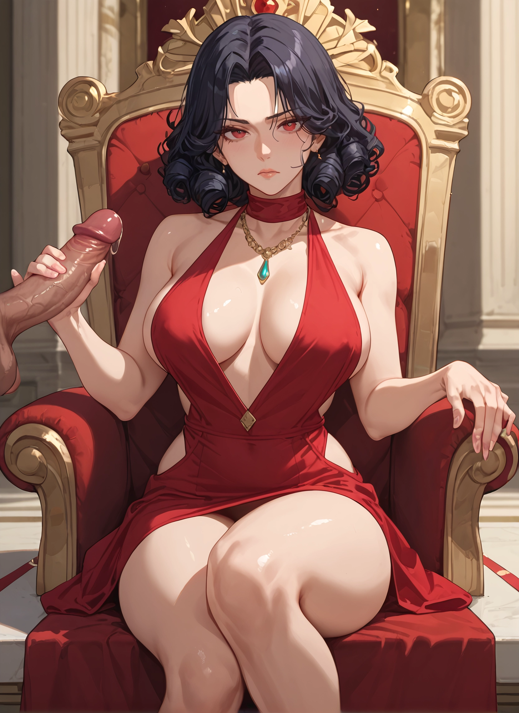 breasts, 1girl, penis, dress, red eyes, hetero · Yamete.gg