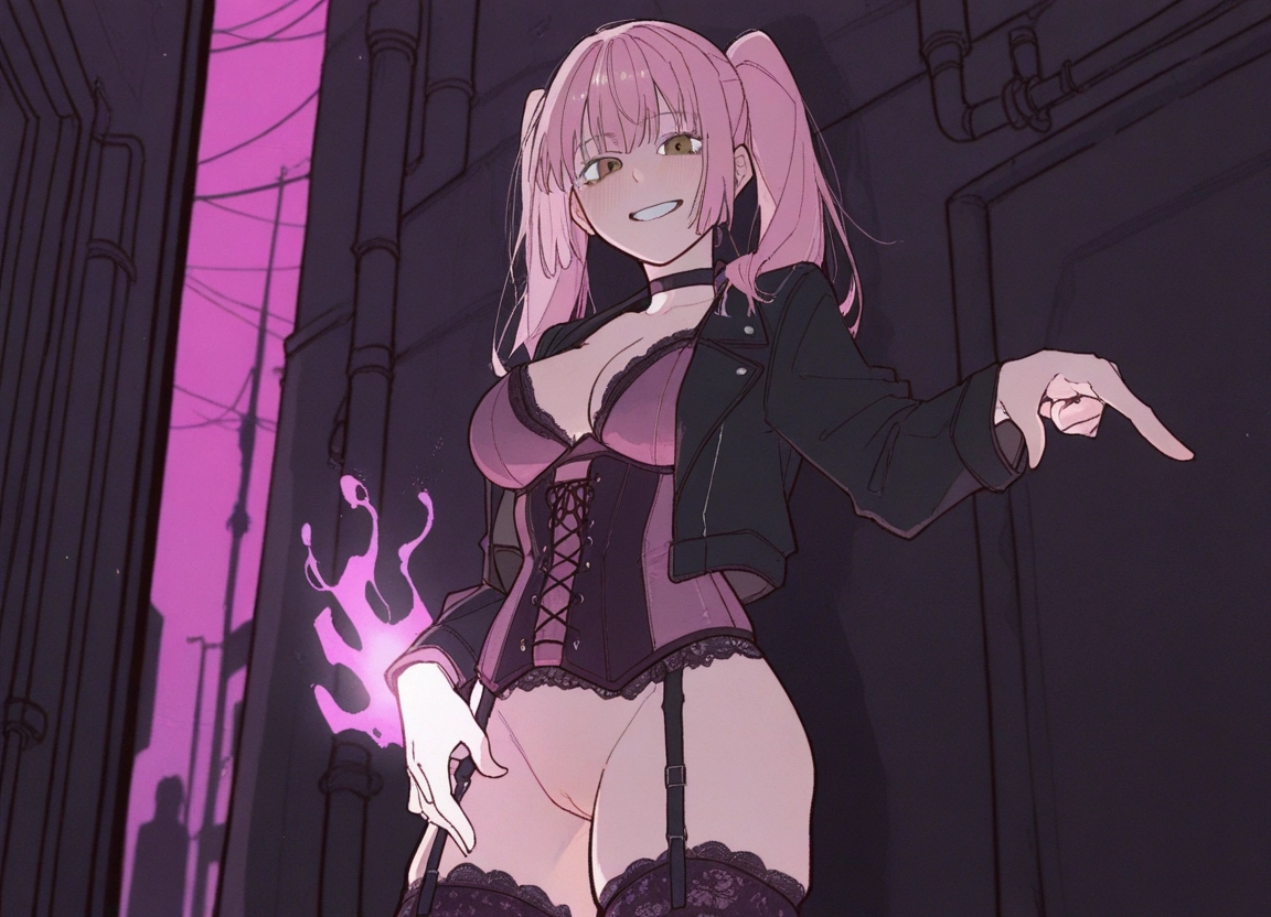1girl, breasts, pussy, twintails, smile, solo · Yamete.gg