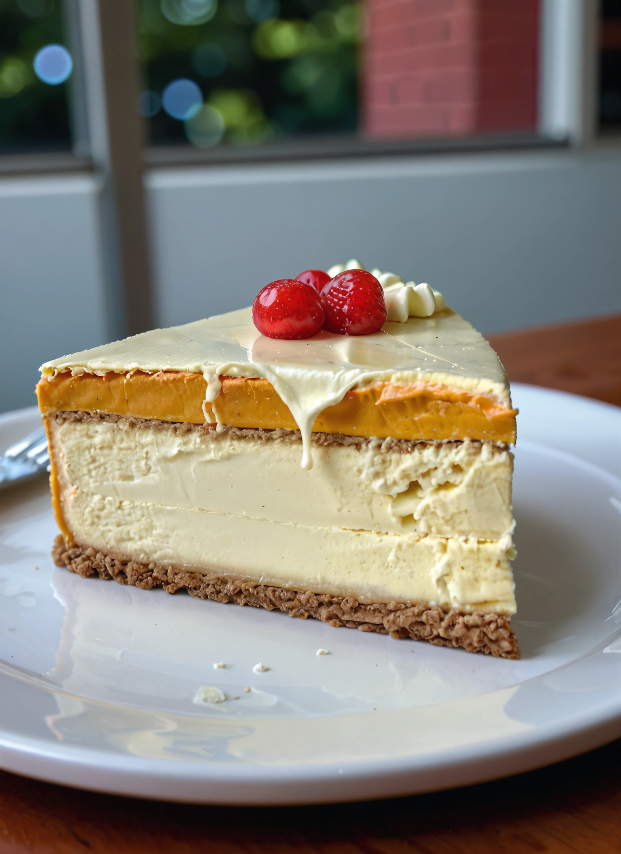 no humans, food, food focus, cake, blurry, fruit · Yamete.gg