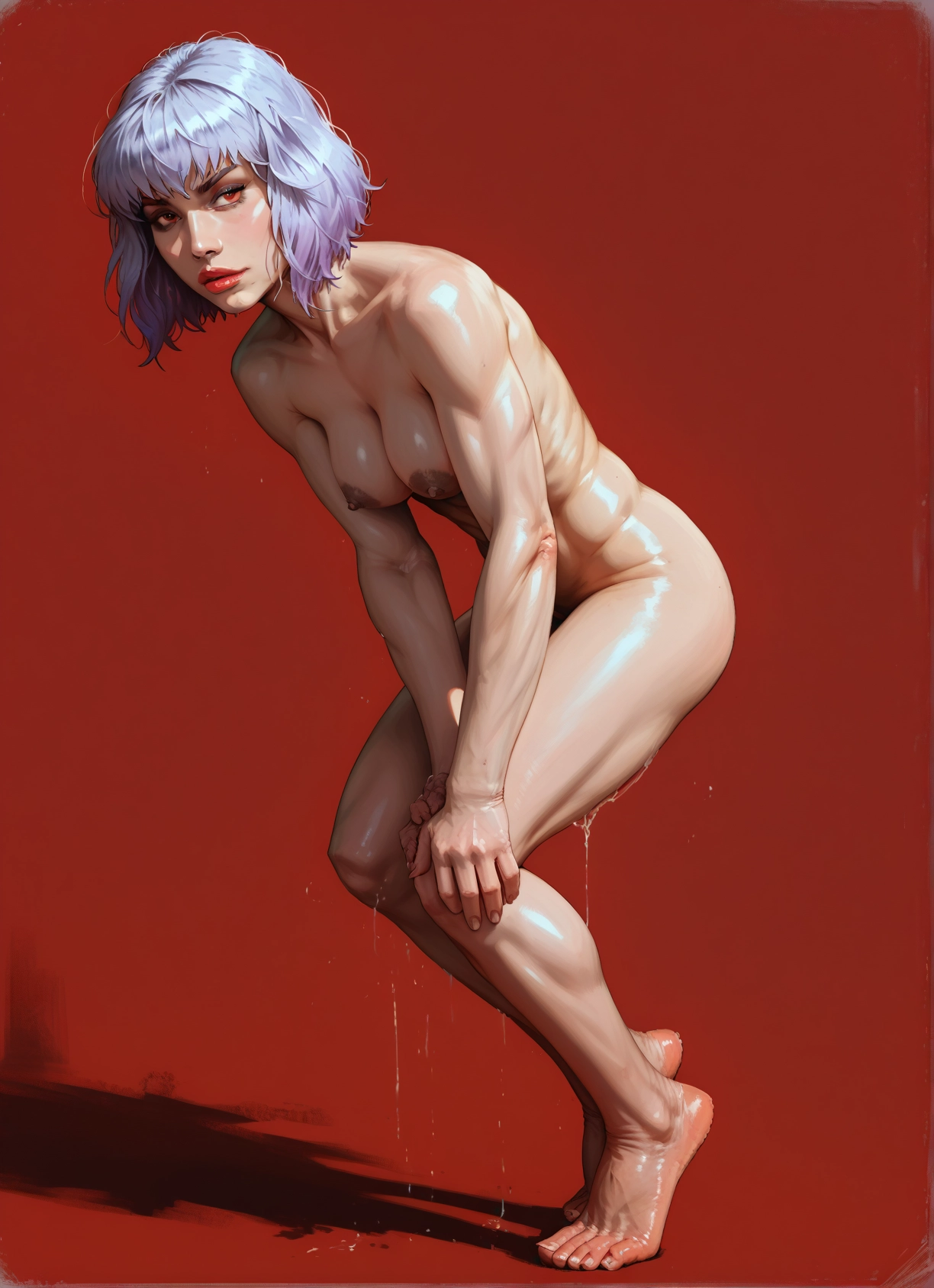 1girl, solo, breasts, nude, nipples, red eyes · Yamete.gg