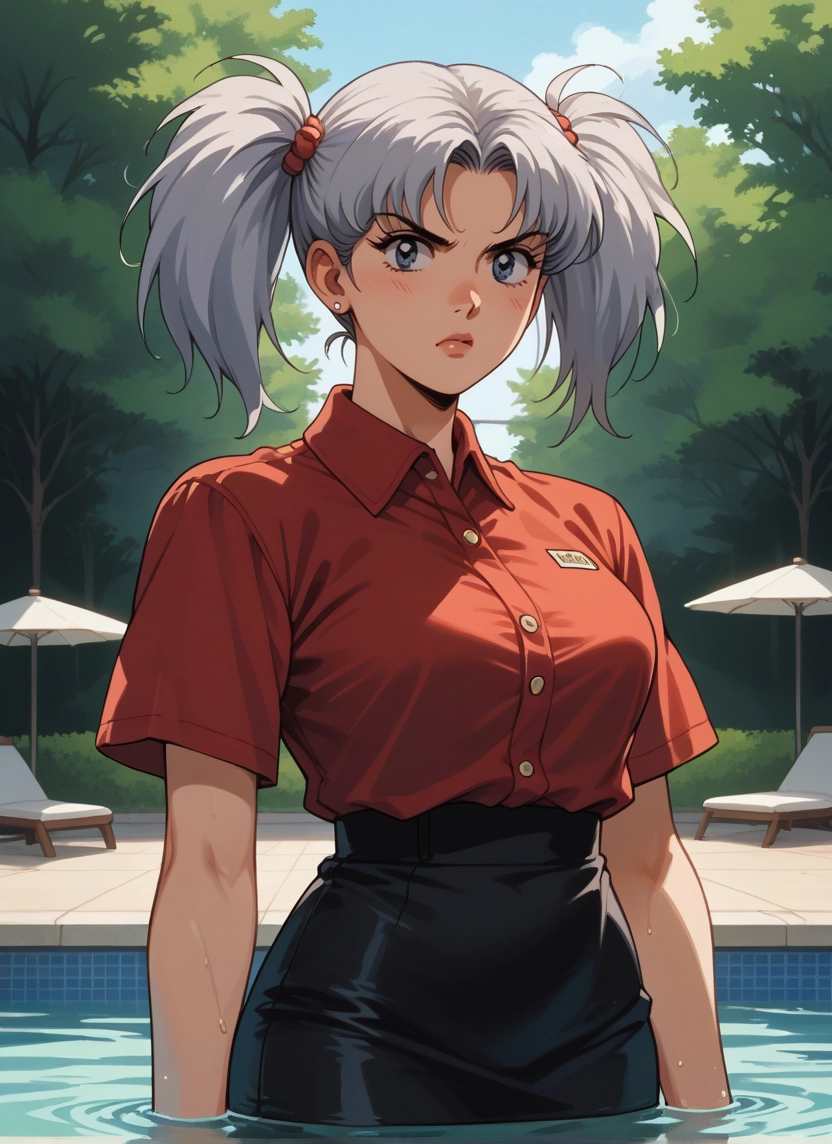 1girl, solo, twintails, skirt, shirt, earrings · Yamete.gg