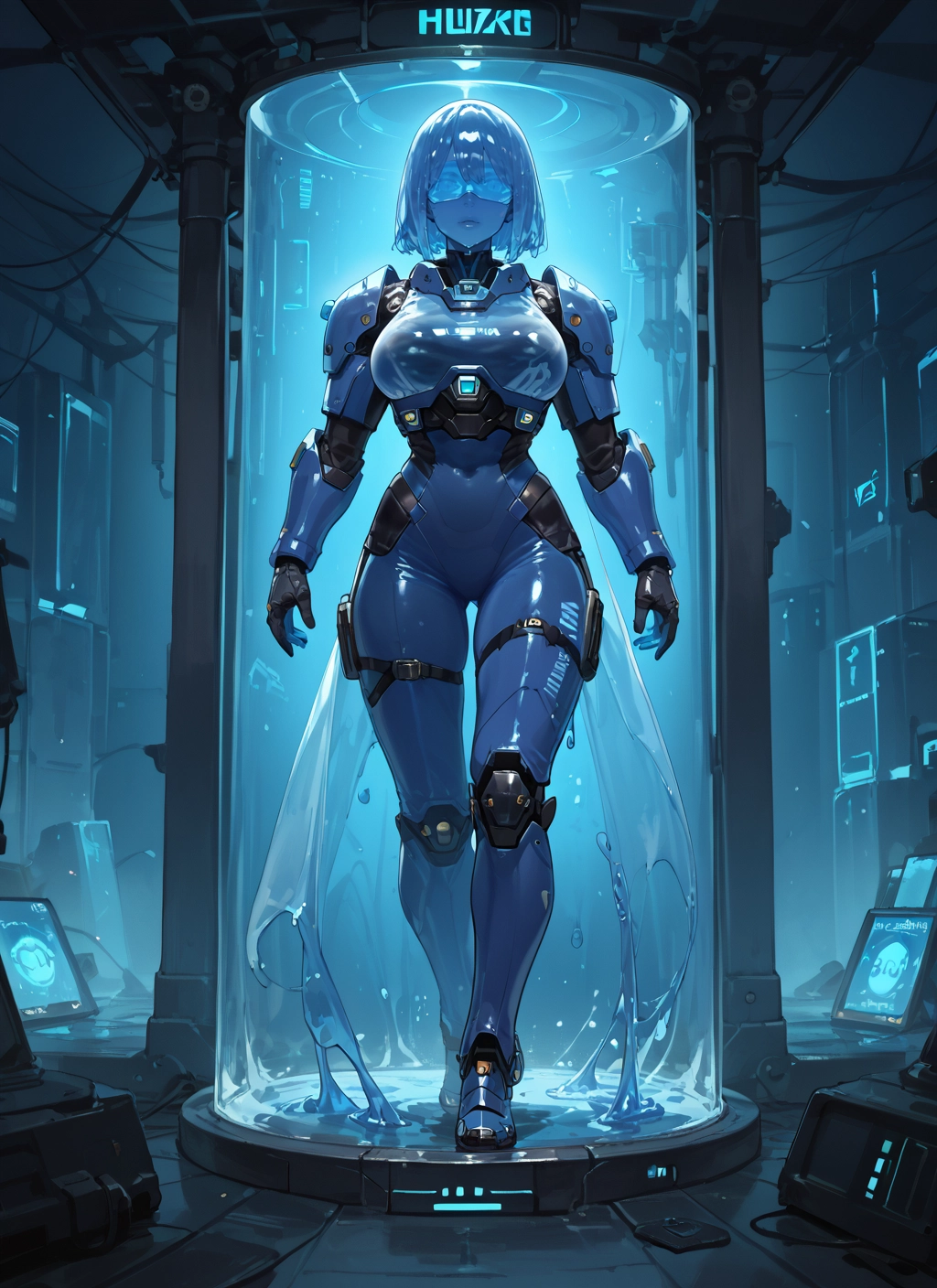 1girl, breasts, solo, bodysuit, large breasts, short hair · Yamete.gg