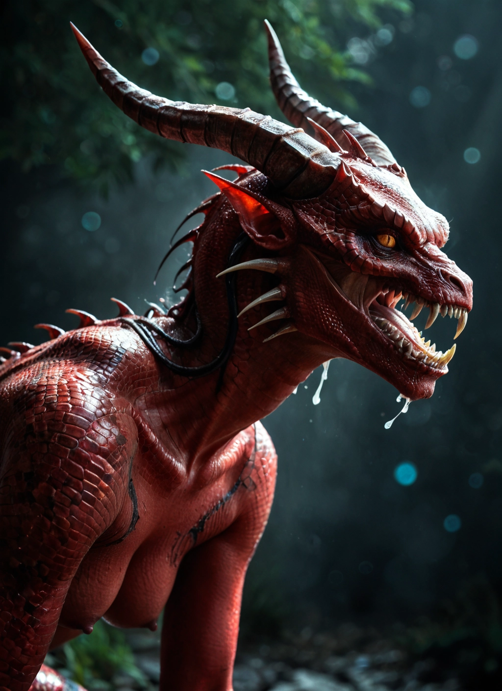 1girl, breasts, nipples, horns, solo, teeth · Yamete.gg