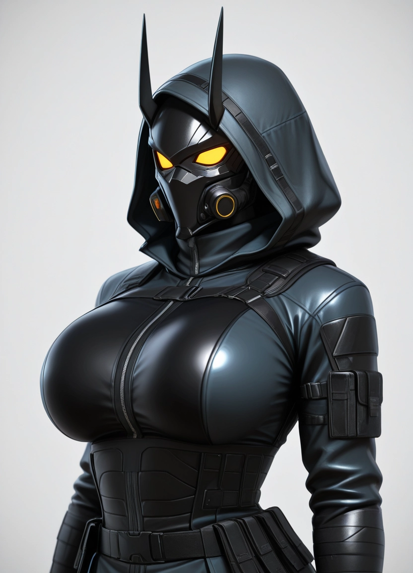 1girl, breasts, solo, hood, large breasts, horns · Yamete.gg