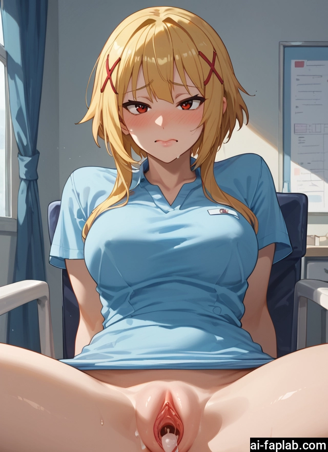 1girl, blonde hair, cum, solo, pussy, breasts