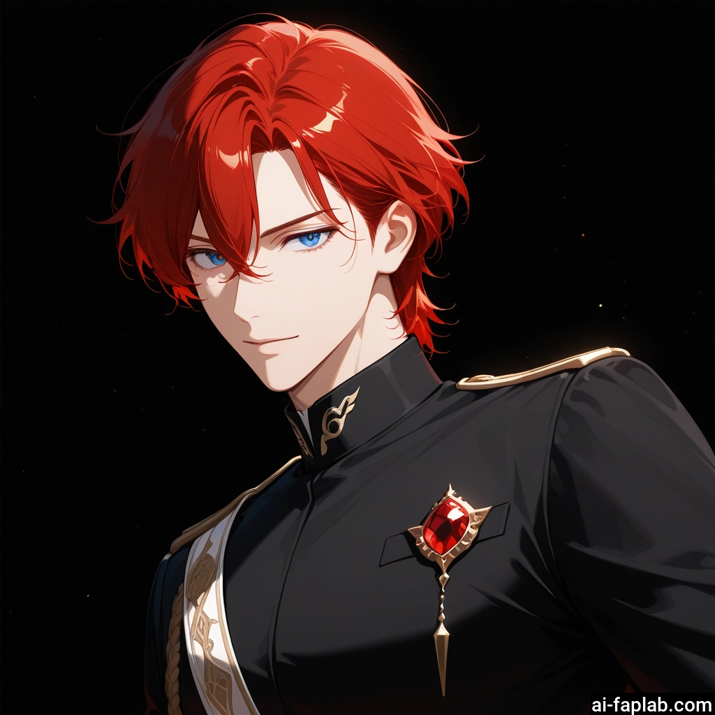 1boy, male focus, blue eyes, red hair, solo, looking at viewer · Yamete.gg
