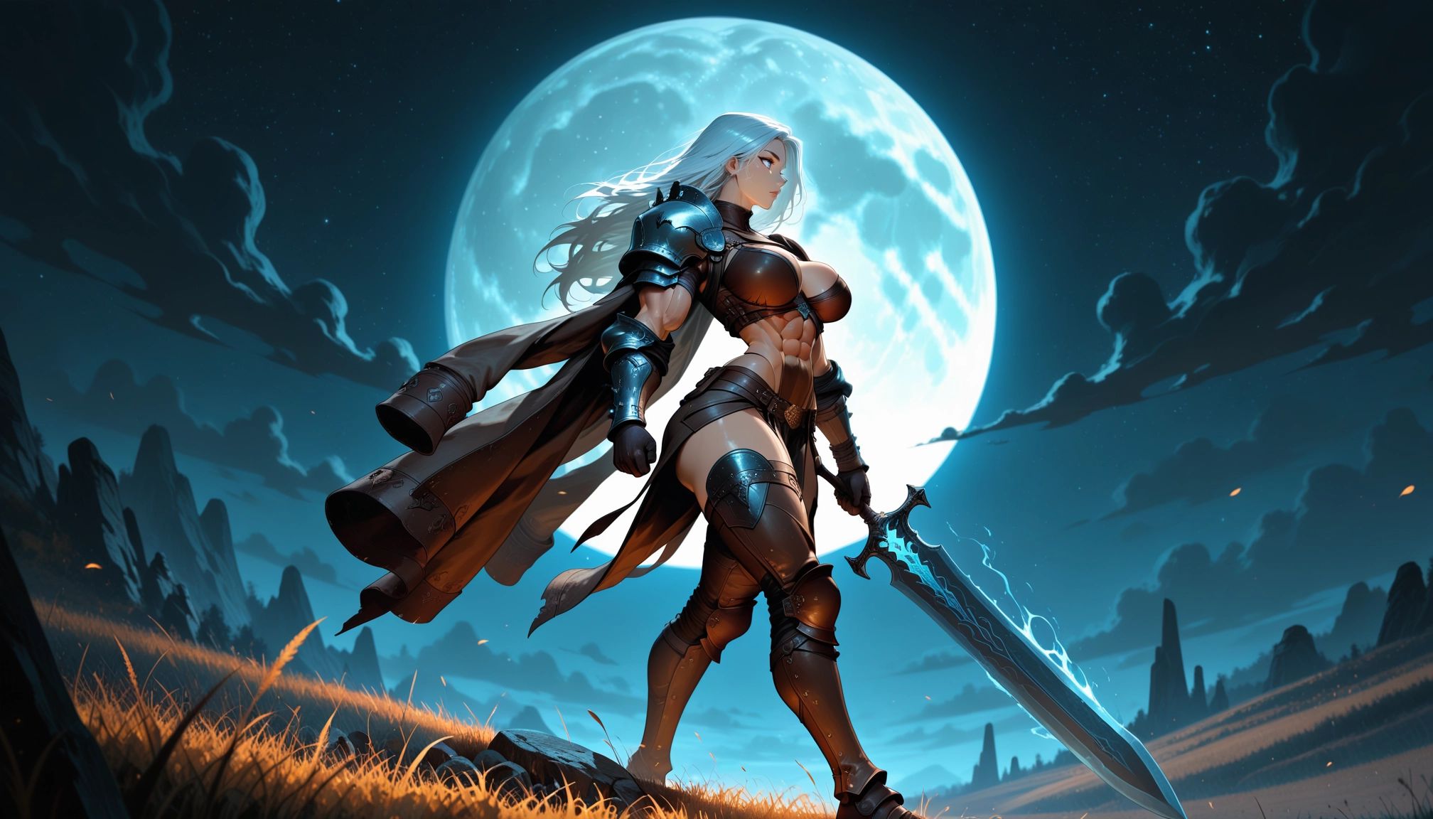 1girl, weapon, sword, armor, solo, breasts · Yamete.gg