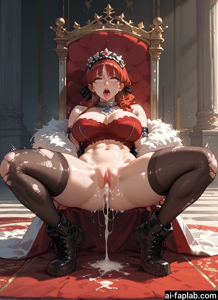1girl, cum, breasts, thighhighs, solo, torn clothes