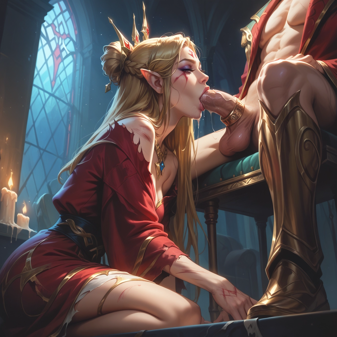 penis, 1girl, oral, hetero, fellatio, 1boy · Yamete.gg