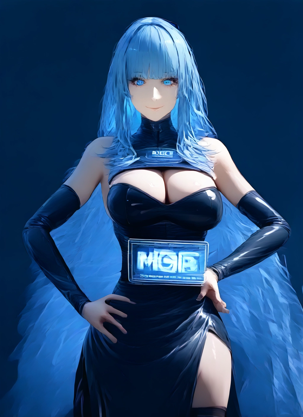 breasts, 1girl, long hair, blue eyes, large breasts, solo · Yamete.gg