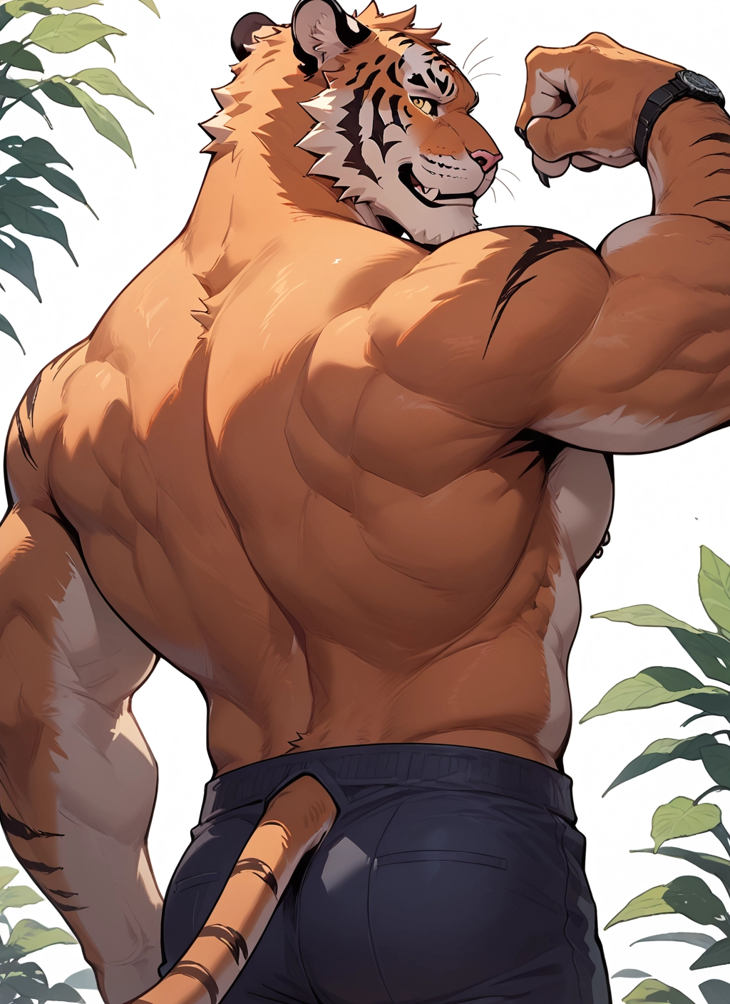 bara, furry, solo, male focus, muscular, 1boy · Yamete.gg