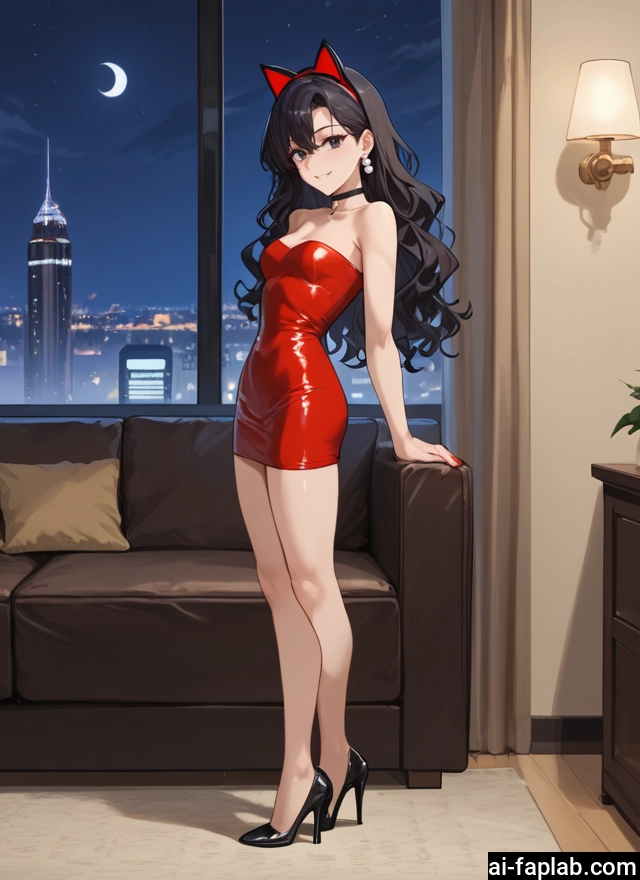 1girl, long hair, dress, high heels, solo, moon · Yamete.gg